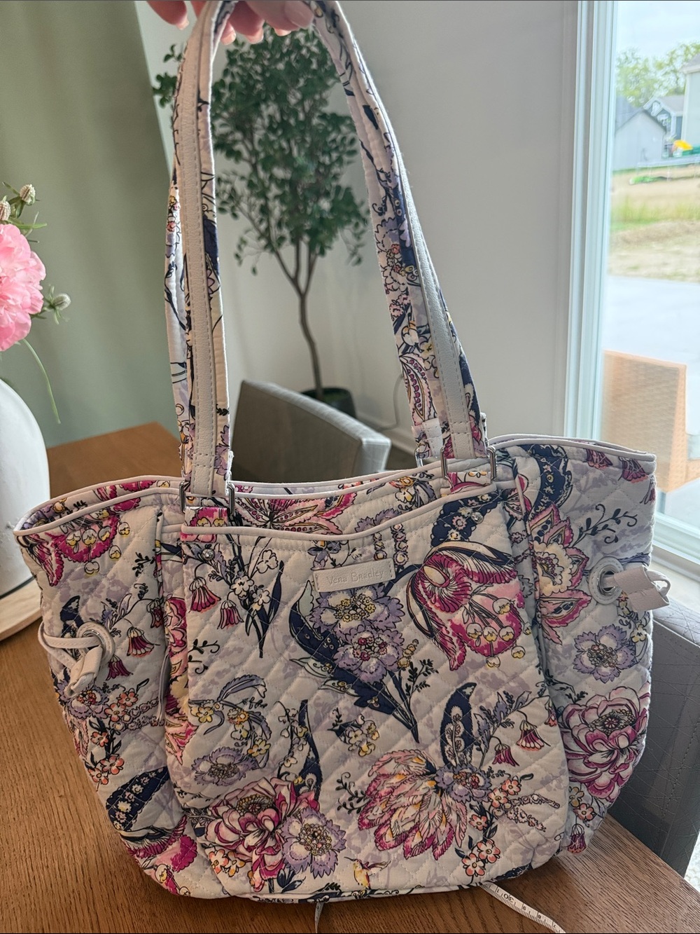 Vera Bradley Quilted Hummingbird Park Glenna Satchel